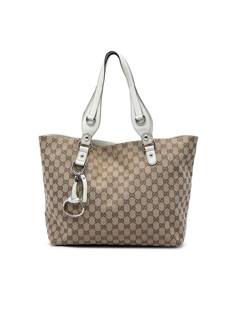Gucci Gg Canvas Icon Bit Tote Pre-Loved #370096G50B